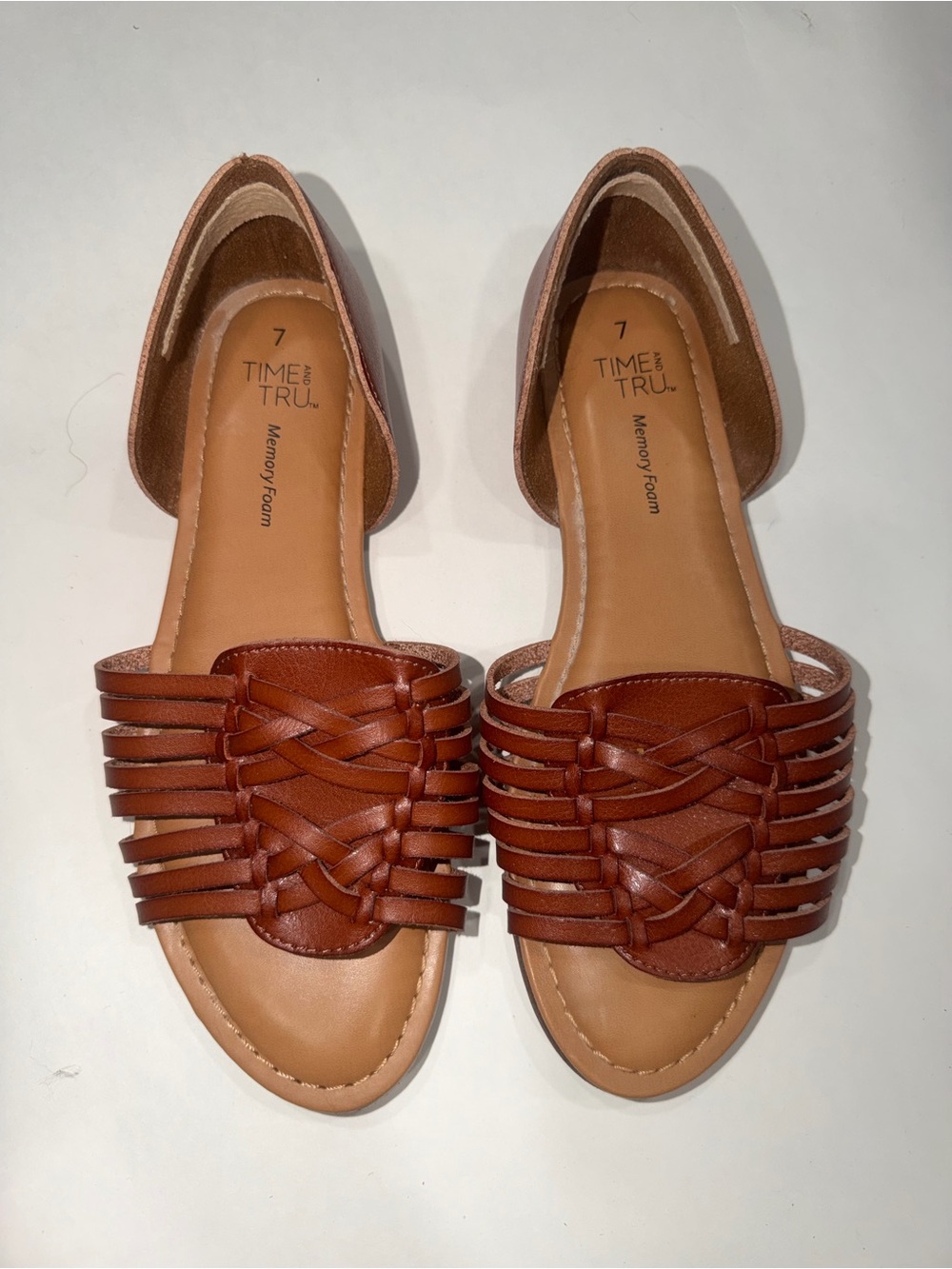 Time and Tru Tan Braided D'Orsay Sandals - Women's